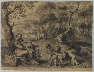 Riposo della Sacra Famiglia con Giovanni Battista